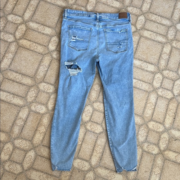 AE Distressed Hi-Rise Jegging 14 SHORT - Picture 2 of 7